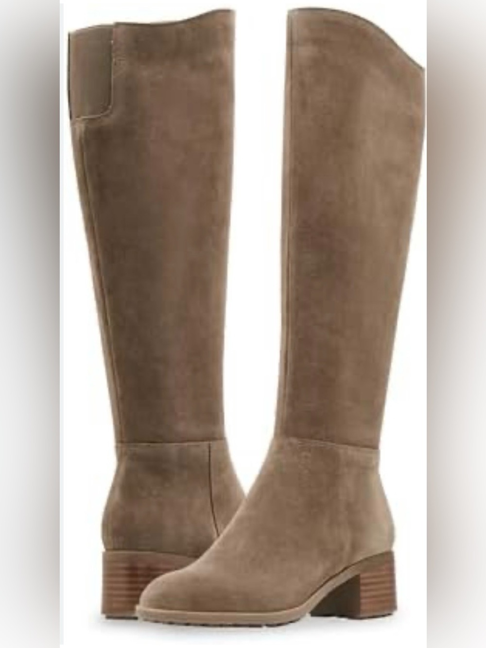 Blondo Knee-High Suede Boots in Taupe Waterproof